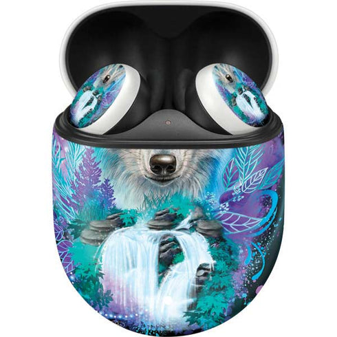 Night Wolf by Sheena Pike Google Pixel Buds Skin